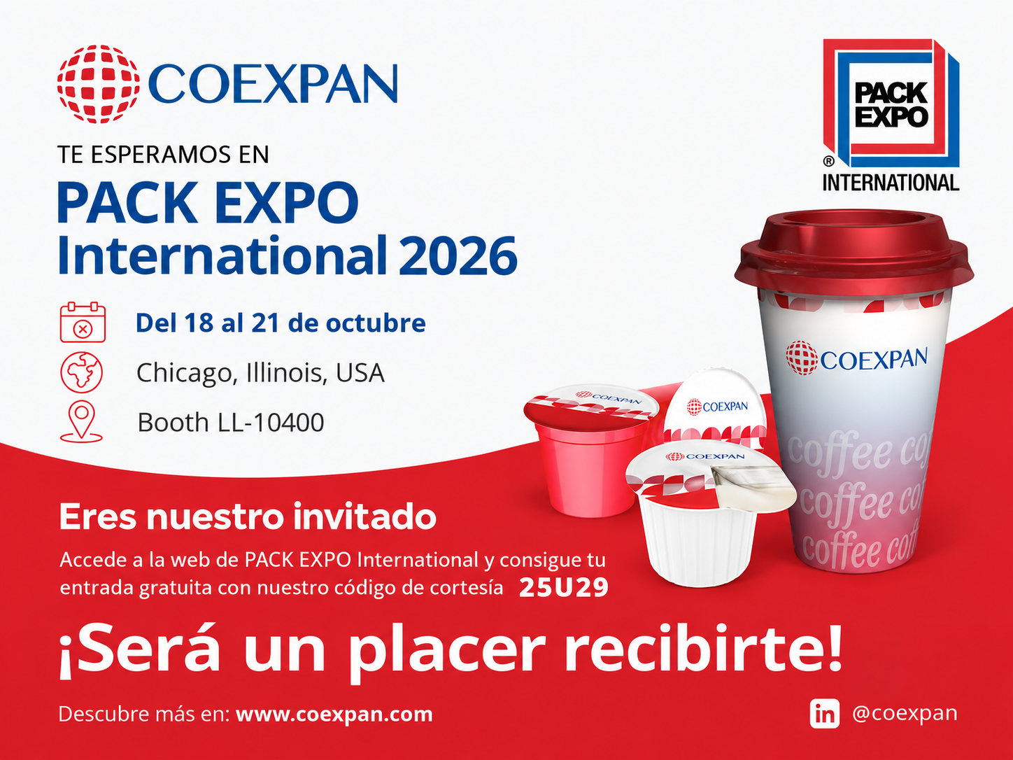 Coexpan en PACK EXPO International Chicago 2026, booth LL-10400